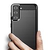 Carbon Case Flexible Cover TPU tok Samsung Galaxy S21+ 5G (S21 Plus 5G) fekete