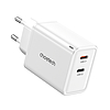 Choetech PD6013 2x USB-C PD 65W GaN fali töltő - fehér