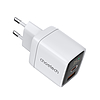 Choetech PD6052 USB-C USB-A PD 35W GaN fali töltő kijelzővel - fehér