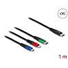 Delock 1 m hosszú, USB töltő kábel 3 az 1 USB Type-C apa Lightning -, Micro USB- és USB Type-C csatlakozáshoz (86596)