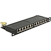 Delock 10 Patch Panel 12 portos Cat.6A 0.5 U fekete színű (43312)