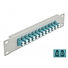 Delock 10 üvegszálas patch panel 12 portos LC Duplex vízkék 1U szürke (66789)