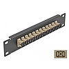 Delock 10 üvegszálas patch panel 12 portos SC Simplex bézs 1U fekete (66762)