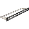 Delock 19" méretű, 48 portos Keystone 1U patchpanel tehermentesítővel (43280)