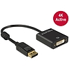 Delock Adapter Displayport 1.2-dugós csatlakozó > DVI-csatlakozóhüvely 4K aktív fekete (62599)