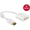 Delock Adapter Displayport 1.2-dugós csatlakozó > DVI-csatlakozóhüvely 4K aktív, fehér (62600)