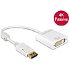 Delock Adapter Displayport 1.2-dugós csatlakozó > DVI-csatlakozóhüvely 4K passzív, fehér (62602)