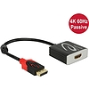 Delock Adapter Displayport 1.2-dugós csatlakozó > HDMI-csatlakozóhüvely 4K 60 Hz passzív fekete (62719)