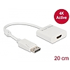 Delock Adapter DisplayPort 1.2-dugós csatlakozó-HDMI-csatlakozóhüvely 4K aktív fehér (63586)