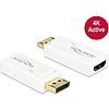 Delock Adapter Displayport 1.2-dugós csatlakozó > HDMI-csatlakozóhüvely 4K aktív, fehér (65580)