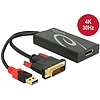 Delock Adapter DVI-dugós csatlakozó > Displayport 1.2-csatlakozóhüvely fekete (62596)