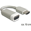 Delock adapter HDMI-A apa > VGA anya,15 cm, szürke (65469)