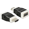 Delock Adapter HDMI-A dugó > VGA hüvely audióval, fekete-fehér (65586)