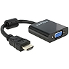 Delock Adapter HDMI-A-dugós csatlakozó > VGA-csatlakozóhüvely fekete (65512)