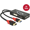 Delock Adapter HDMI-dugós csatlakozó > DVI / VGA / Displayport-csatlakozóhüvely 4K fekete (62959)