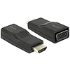 Delock Adapter HDMI-dugós csatlakozó > VGA-csatlakozóhüvely fekete (65655)