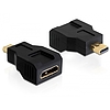 Delock adapter magas sebességű HDMI Ethernettel - mini C anya > micro D apa (65271)