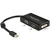 Delock Adapter mini Displayport 1.1-dugós csatlakozó > VGA / HDMI / DVI passzív fekete (62631)