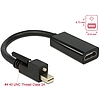 Delock Adapter mini Displayport 1.2-dugós csatlakozó csavarral > HDMI-csatlakozóhüvely 4K aktív feke (62640)