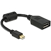 Delock Adapter mini DisplayPort 1.2-dugós csatlakozó > DisplayPort-csatlakozóhüvely 4K fekete (65554)