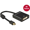 Delock Adapter mini Displayport 1.2-dugós csatlakozó > DVI-csatlakozóhüvely 4K aktív, fekete (62603)