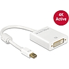 Delock Adapter mini Displayport 1.2-dugós csatlakozó > DVI-csatlakozóhüvely 4K aktív, fehér (62604)