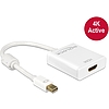 Delock Adapter mini Displayport 1.2-dugós csatlakozó > HDMI-csatlakozóhüvely 4K aktív, 20cm, fehér (62612)