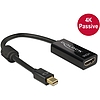 Delock Adapter mini Displayport 1.2-dugós csatlakozó > HDMI-csatlakozóhüvely 4K passzív,20cm, fekete (62613)