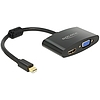 Delock Adapter mini Displayport-dugós csatlakozó > HDMI / VGA-csatlakozóhüvely fekete (65553)