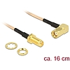 Delock Antenna Cable RP-SMA plug 90 > RP-SMA jack bulkhead RG-316 16 cm (89431)