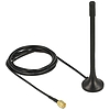 Delock Antenna ISM 433 MHz SMA 2 dBi 2 m RG-174 omnidirectional fixed magnetic base black (89490)