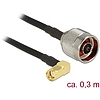 Delock Antennakábel N Plug > RP-SMA Plug 90 CFD200 0.3 m low loss (89578)