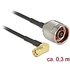 Delock Antennakábel N Plug > RP-SMA Plug 90 RG-174 0.3 m (89579)