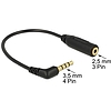 Delock Audio Cable Stereo jack 3.5 mm 4 pin male > Stereo jack 2.5 mm 3 pin female angled (65673)