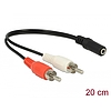 Delock Audio (Hang)kábel 2 x RCA apa 1 x 3,5 mm 3 tűs Sztereo Jack 20 cm (85806)