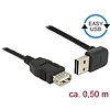 Delock Bővítő kábel EASY-USB 2.0-s A típusú csatlakozódugó, ívelt felfelé / lefelé > USB 2.0 A-típus (85185)