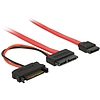 Delock Cable Slim SATA female > SATA 7 pin + SATA 15 pin 5 V 30 cm (84800)