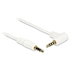 Delock Cable Stereo Jack 3.5 mm 4 pin male > male angled 0.5 m white (84736)