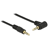 Delock Cable Stereo Jack 3.5 mm 4 pin male > male angled 1 m black (84737)