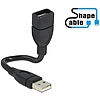 Delock Cable USB 2.0 A male > A female ShapeCable 0.15 m (83497)