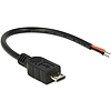 Delock Cable USB 2.0 Micro-B male > 2 x open wires power 10 cm Raspberry Pi (82697)