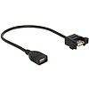 Delock Cable USB 2.0 Type-A female > USB 2.0 Type-A female panel-mount 25 cm (85105)