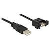 Delock Cable USB 2.0 Type-A male > USB 2.0 Type-A female panel-mount 1 m (85106)