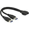 Delock Cable USB 3.0 Pin header male > 2 x USB 3.0 Type-A male 25 cm (83910)