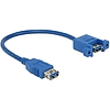 Delock Cable USB 3.0 Type-A female > USB 3.0 Type-A female panel-mount 25 cm (85111)