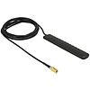 Delock DAB+ DVB-T2 Antenna SMB Plug 20 dBi active omnidirectional black adhesive mounting (89497)