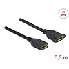 Delock DisplayPort 1.2 kábel csatlakozóhüvellyel - csatlakozóhüvellyel panelrögzítés 4K 60 Hz 30 cm (87099)