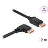 Delock DisplayPort kábel egyenes csatlakozódugóval - jobbra néző csatlakozódugóval 8K 60 Hz 2 m (87063)