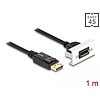 Delock Easy 45 DisplayPort 8K 30 Hz modul rövid kábellel, 22,5 x 45 mm (81387)