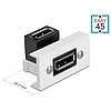 Delock Easy 45 DisplayPort modul 90 fokban hajlított, 22,5 x 45 mm (81306)